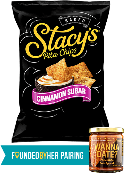 Bag of Stacy's® Cinnamon Sugar Pita Chips Founded By Her Pairing - Wanna Date? Chocolate Date Spread