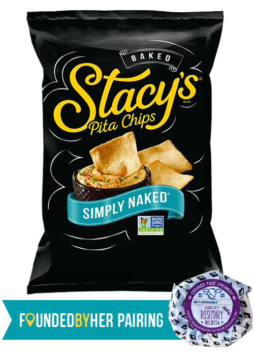 Bag of Stacy's® Simply Naked® Pita Chips Founded By Her Pairing - Rosemary Ricotta